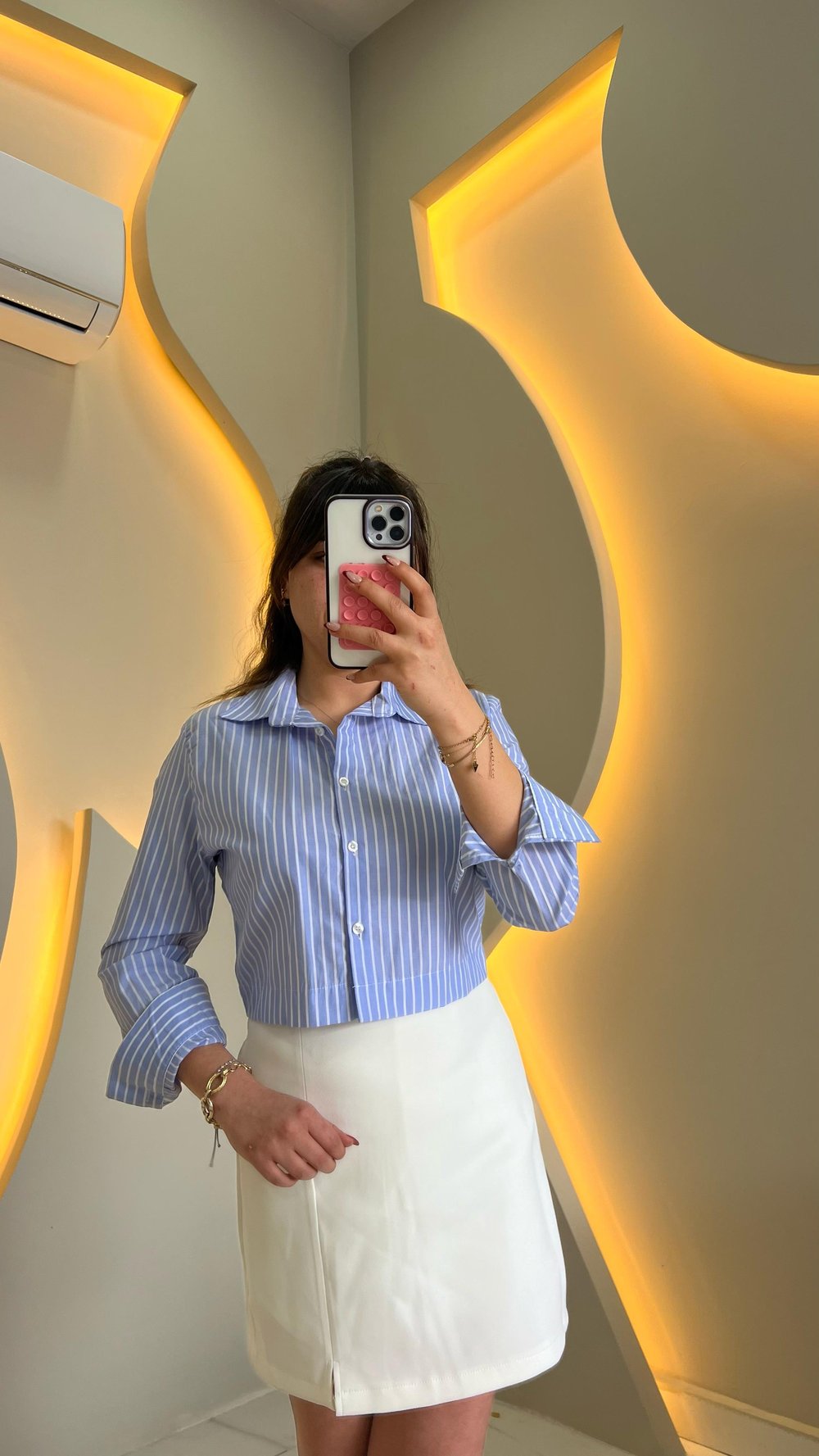 Cropped Açık Mavi Gömlek
