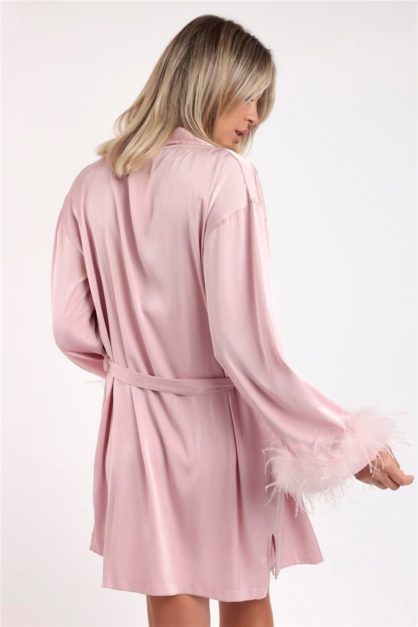 Admas Marabu Luxe Kadın Sabahlık Pembe