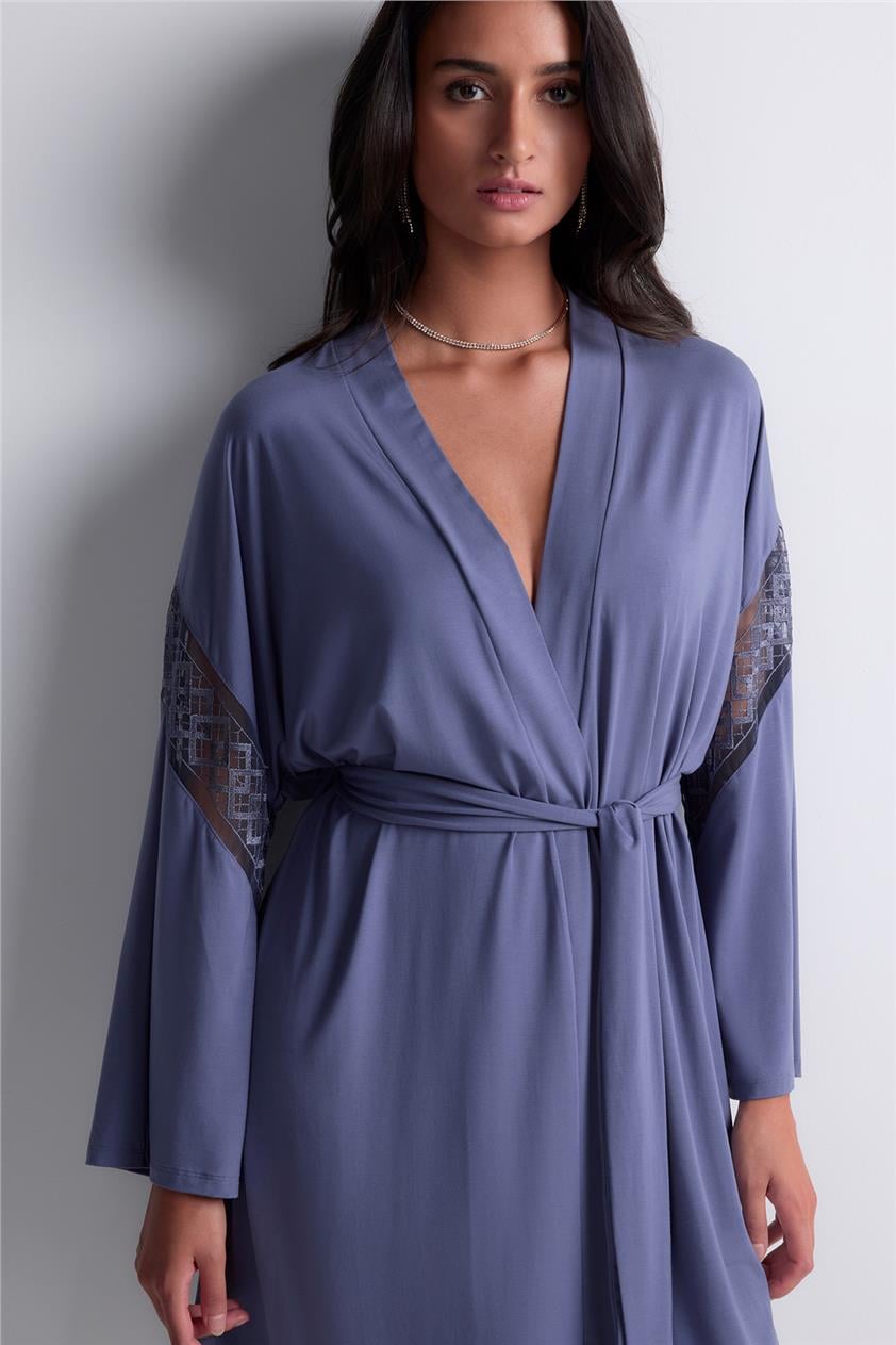 Aubade Sweet Obsession Kimono Kadın Kimono İndigo Mavi