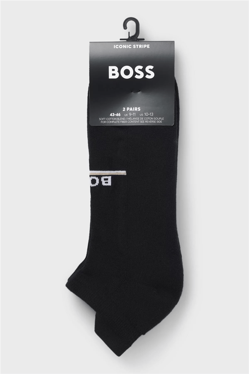 Boss 2P As Iconic Loop Cc Erkek 2li Çorap Siyah