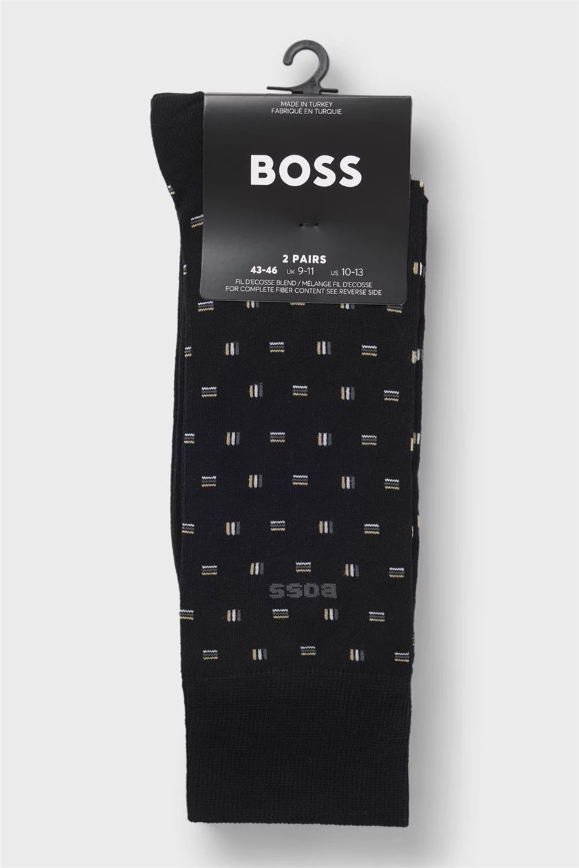 Boss Erkek 2li Çorap Siyah