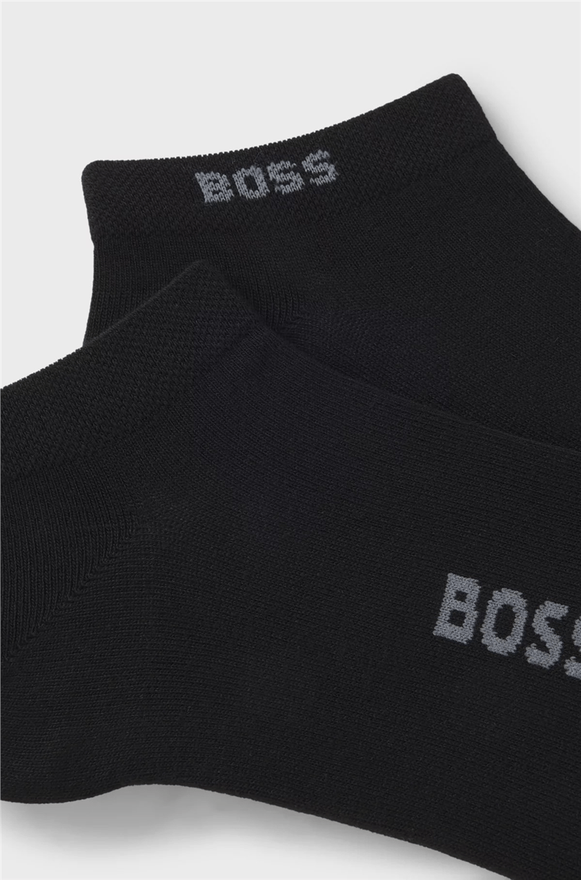 BOSS 2P As Logo Bamboo Erkek 2li Çorap Siyah