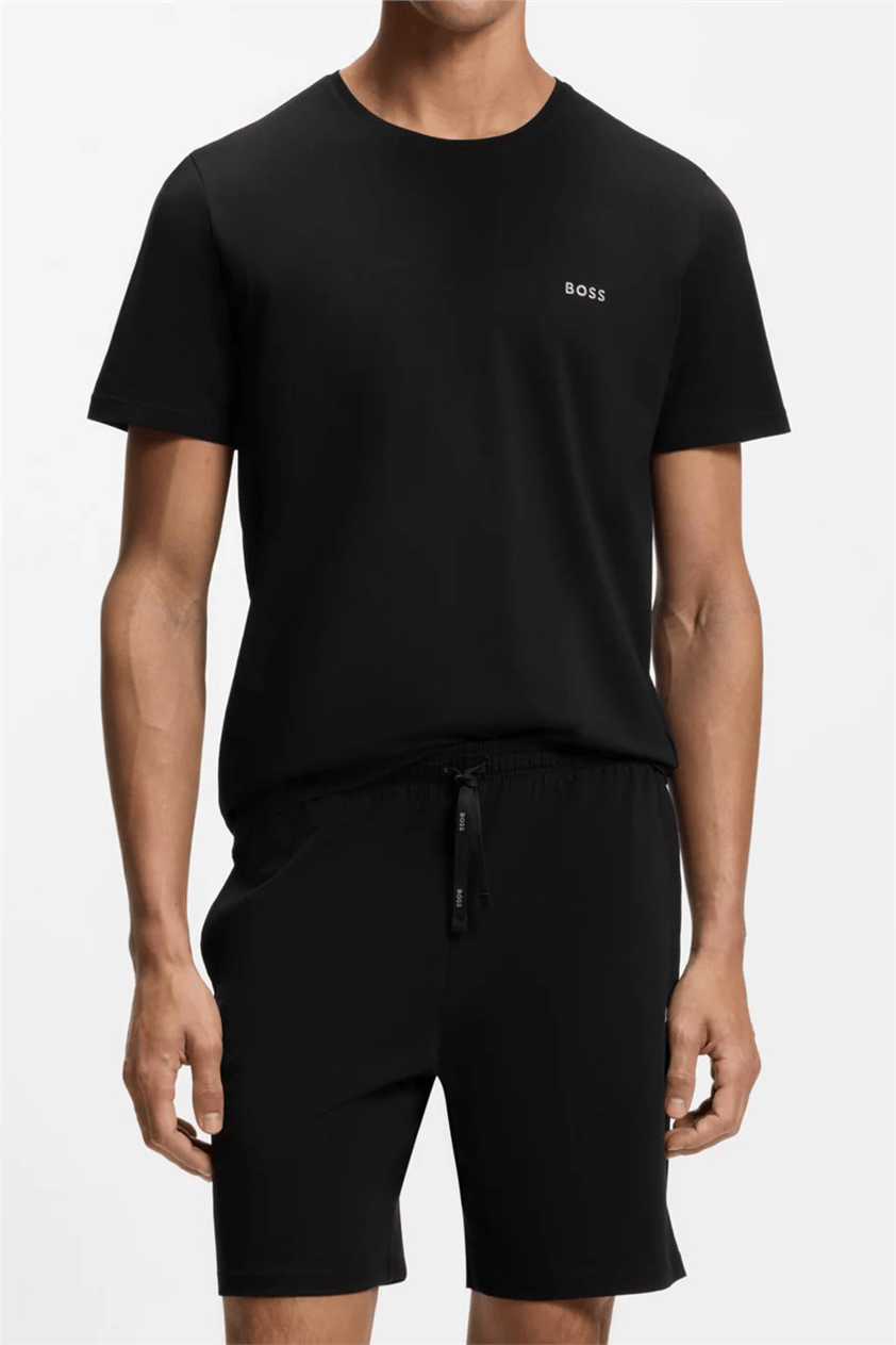 Boss Erkek Bisiklet Yaka T-Shirt Siyah