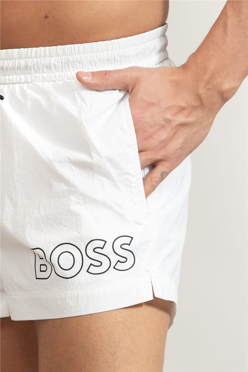 Boss Mooneye Erkek Şort Mayo Beyaz