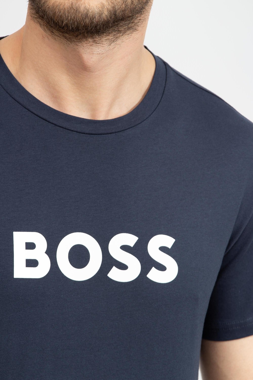 Boss Erkek Bisiklet Yaka T-Shirt Lacivert
