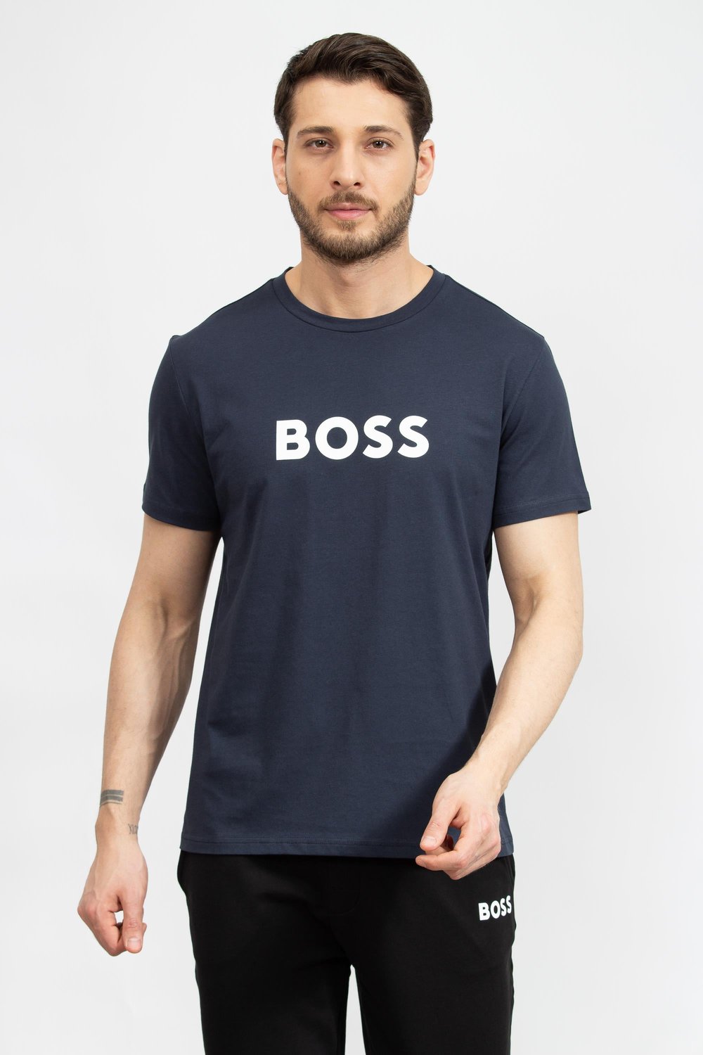 Boss Erkek Bisiklet Yaka T-Shirt Lacivert