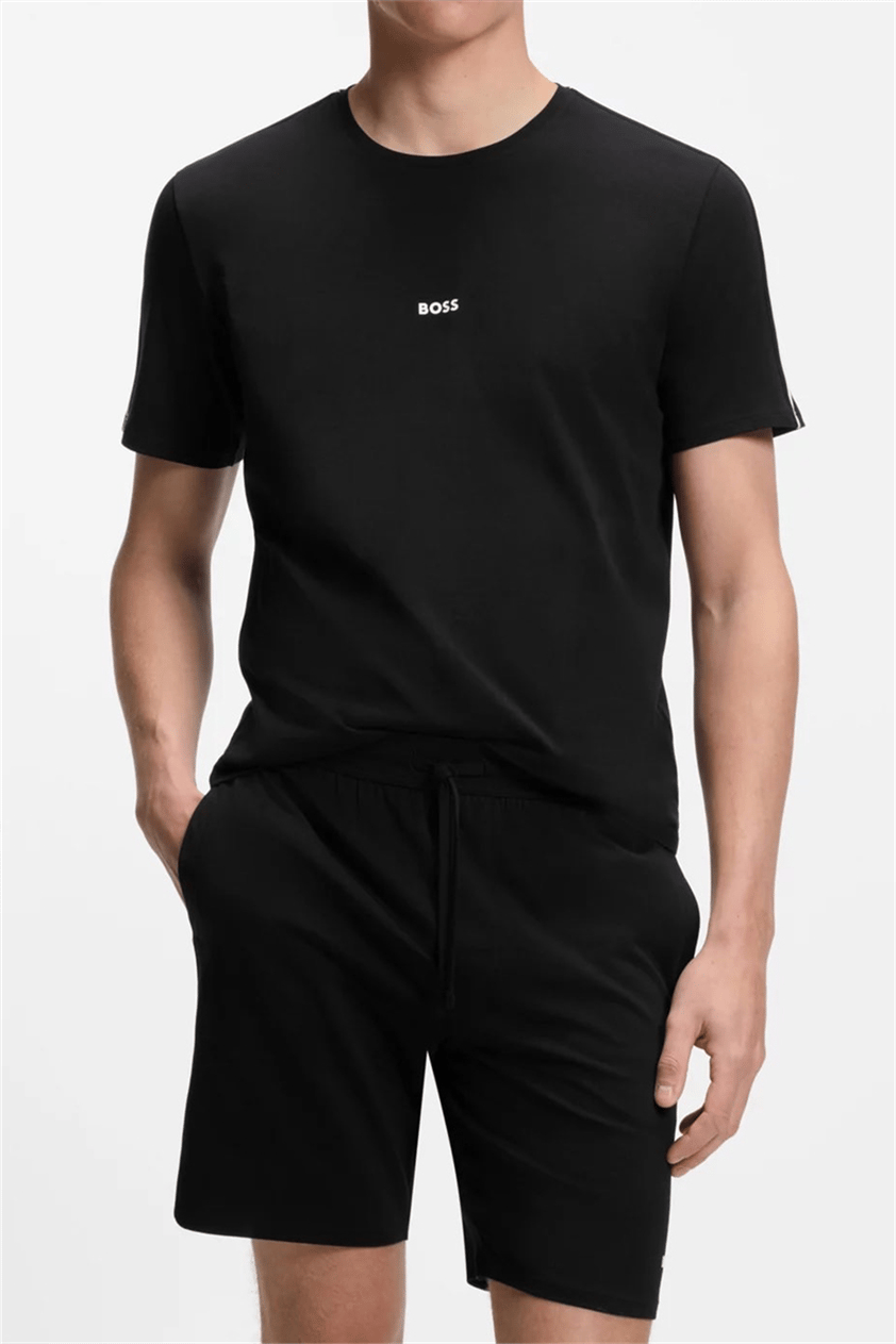 Boss Unique T-Shirtt Erkek Pijama Üstü Siyah