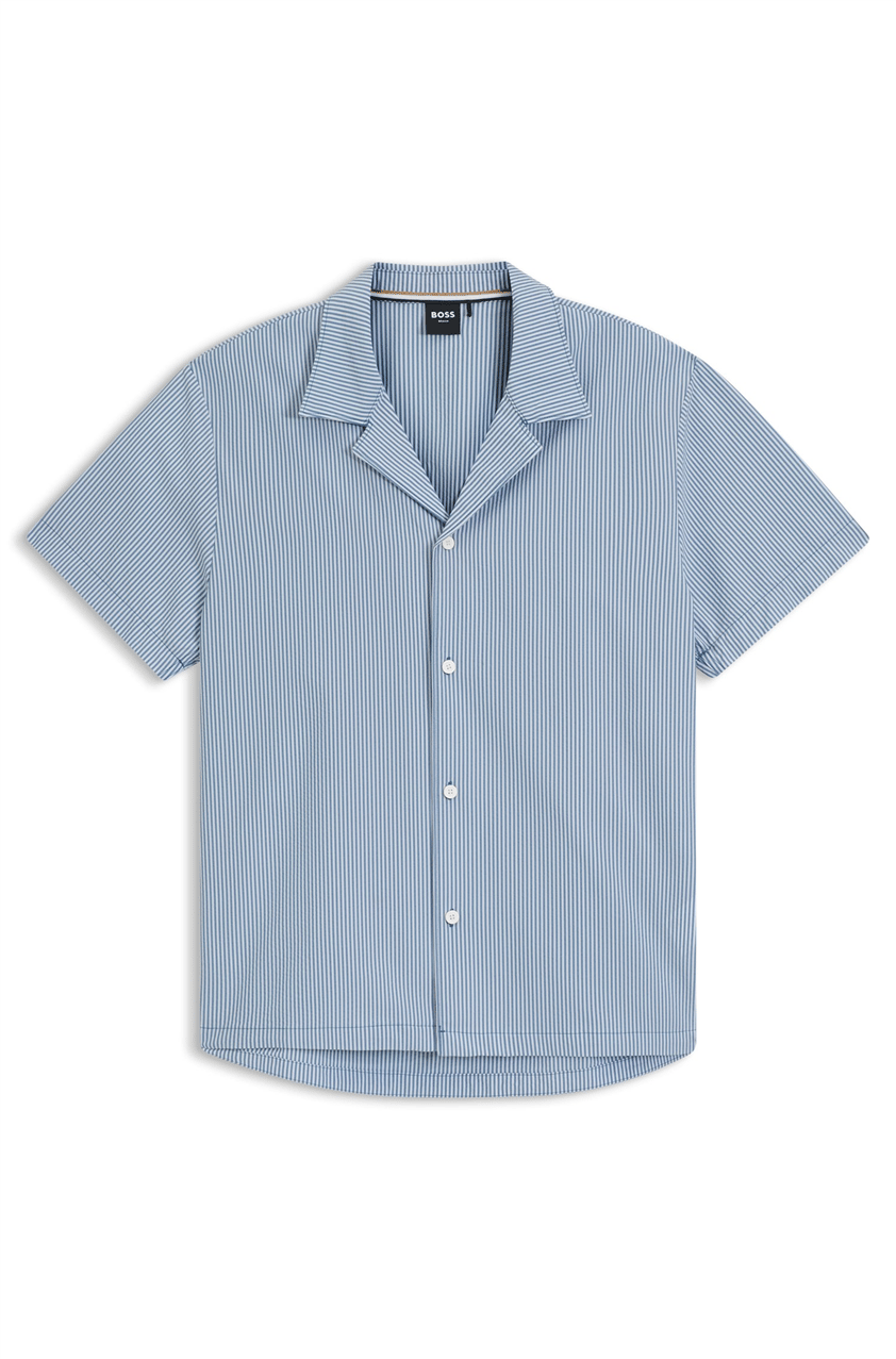Boss Velvetfish Shirt Erkek Bisiklet Yaka T-Shirt Mavi
