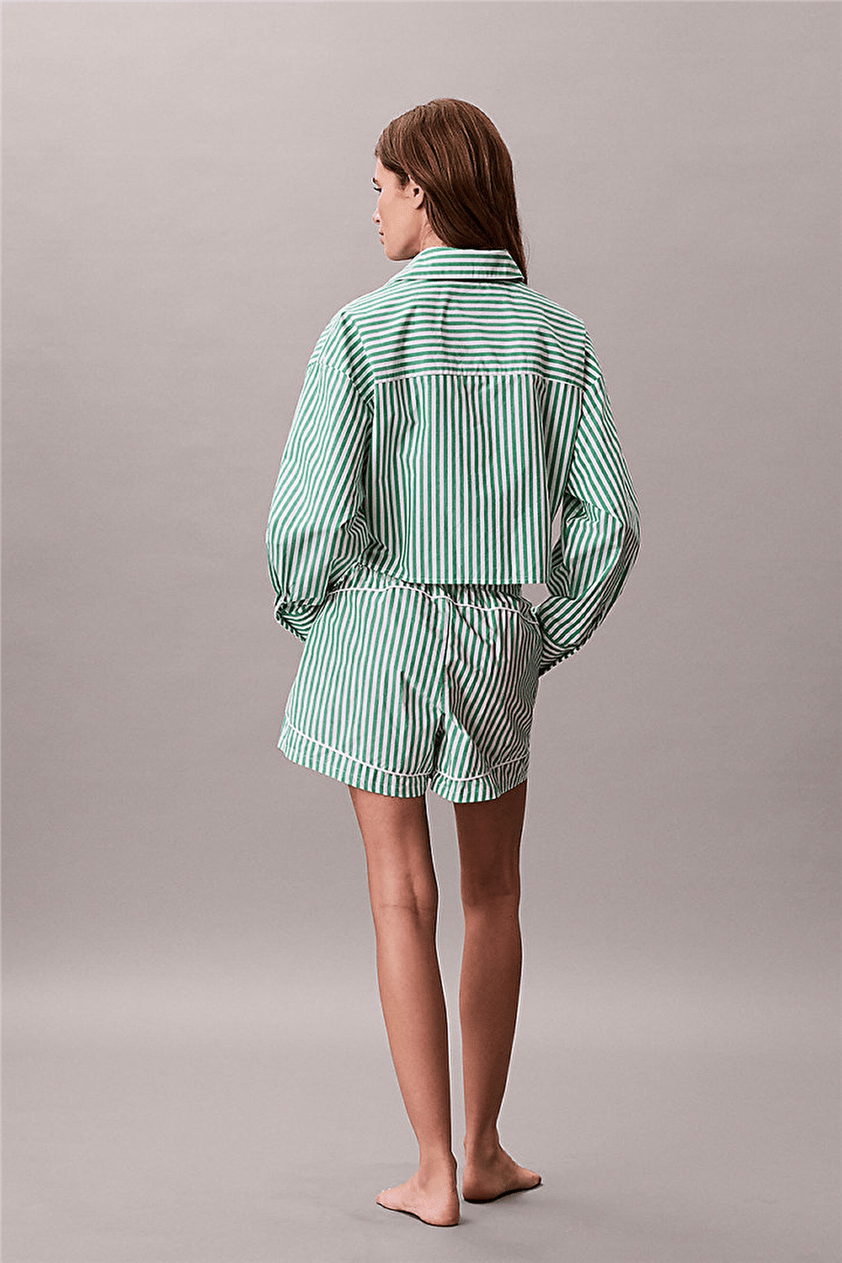 Calvin Klein Ck Graphic Cropped P Kadın Pijama Üstü Yeşil