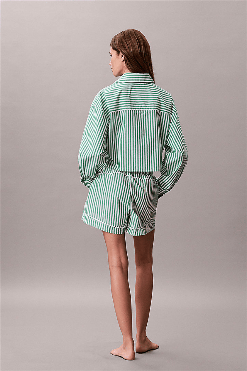 Calvin Klein Ck Graphic Cropped P Kadın Pijama Üstü Yeşil