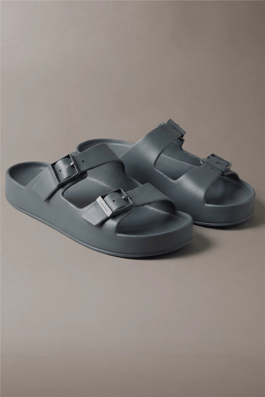 Calvin Klein Ergon Eva Double Bar Erkek Sandalet Gri