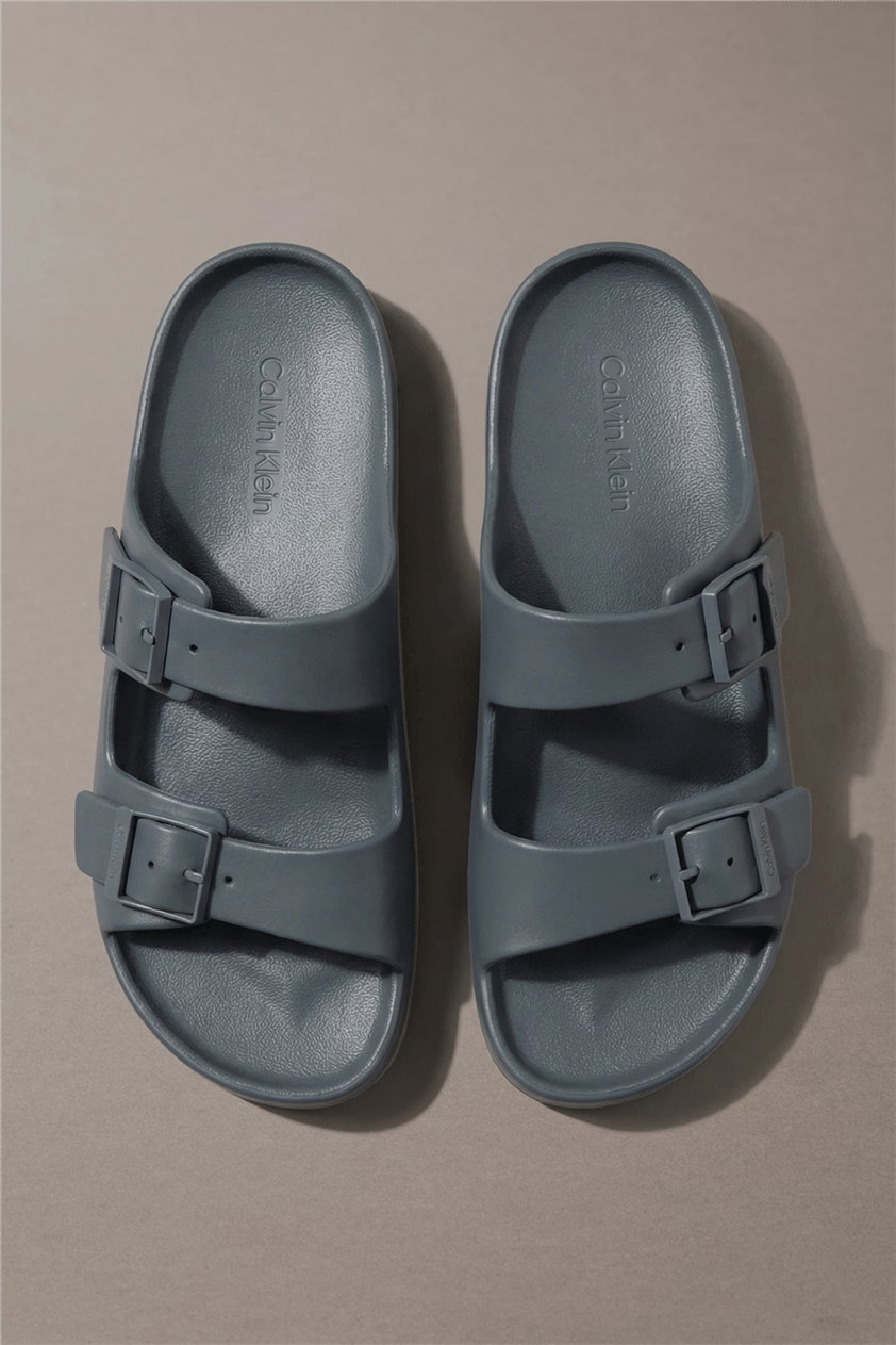 Calvin Klein Ergon Eva Double Bar Erkek Sandalet Gri