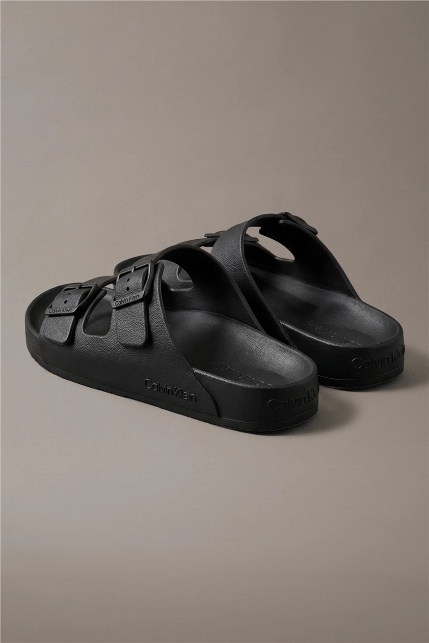 Calvin Klein Ergon Eva Double Bar Erkek Sandalet Siyah
