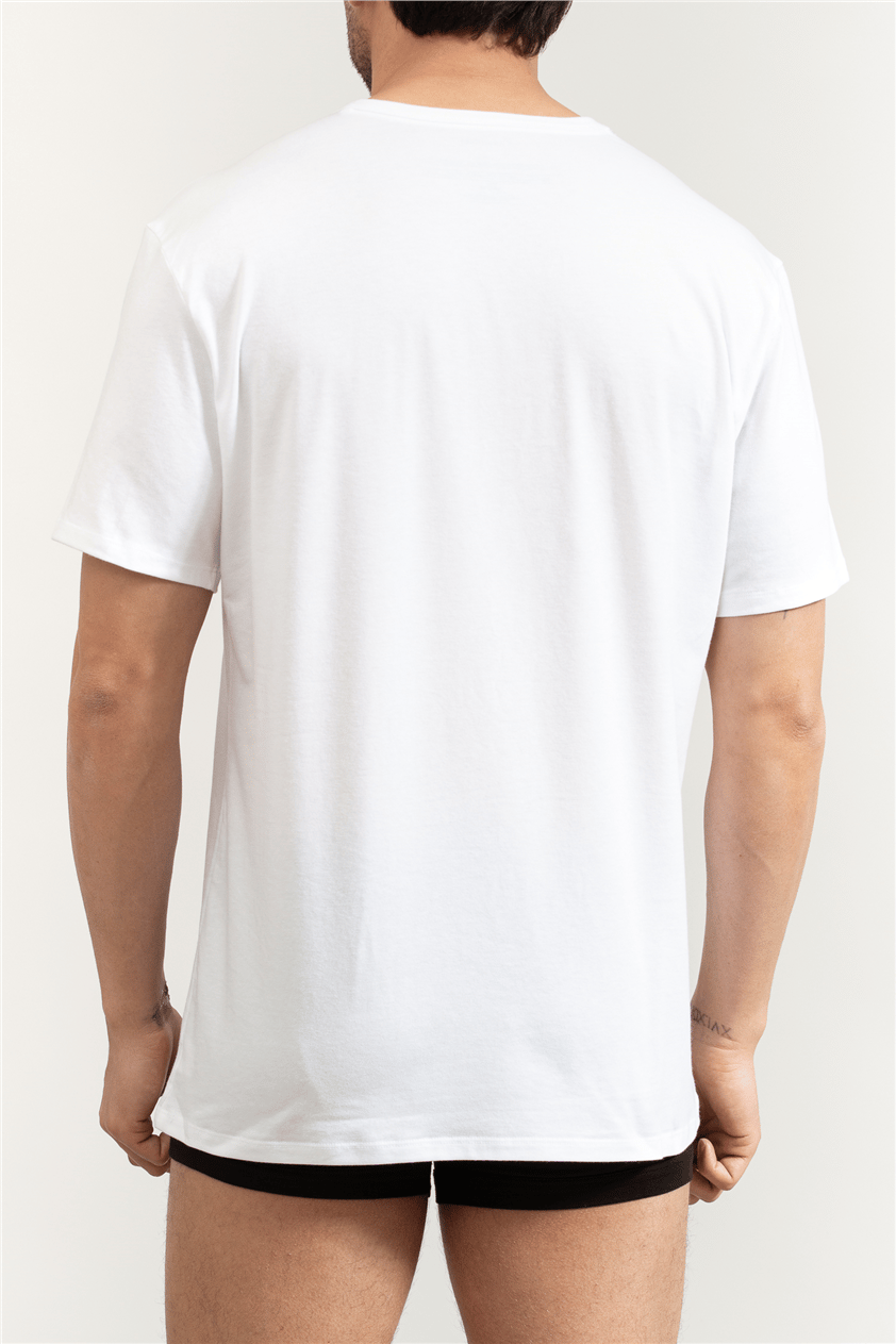 Calvin Klein Erkek V Yaka T-Shirt Beyaz