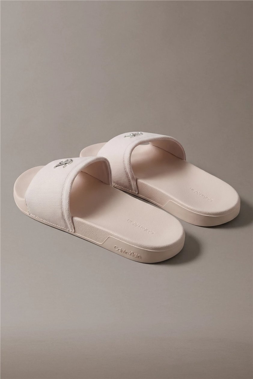 Calvin Klein Ess Slide Canvas Hdw Kadın Terlik Bej