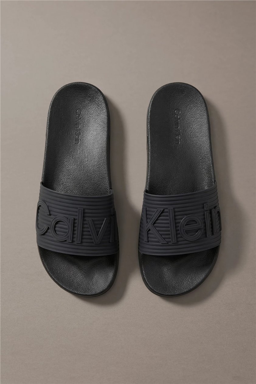 Calvin Klein Ess Slide Texture Erkek Terlik Siyah