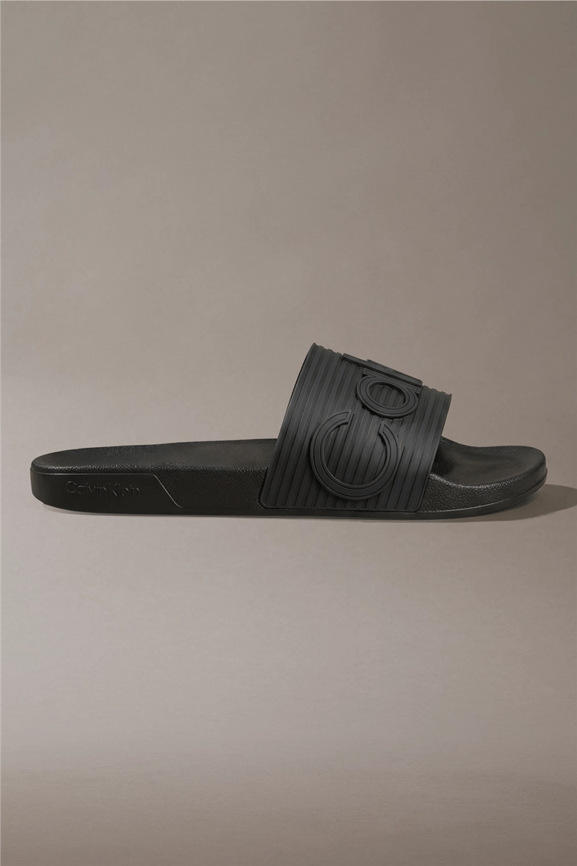 Calvin Klein Ess Slide Texture Erkek Terlik Siyah