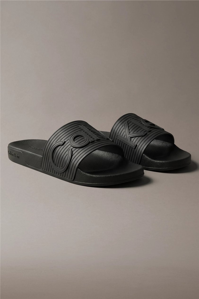 Calvin Klein Ess Slide Texture Erkek Terlik Siyah