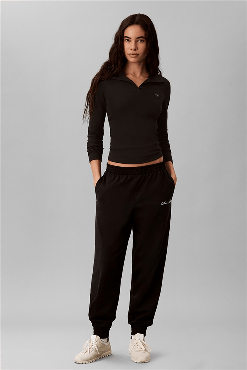 Calvin Klein Heavy Jersey Jogger- Graphic Kadın Pijama Altı Siyah