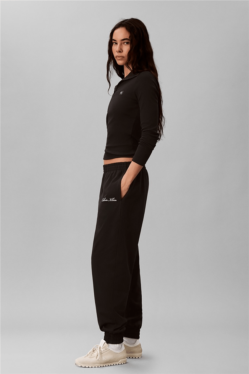 Calvin Klein Heavy Jersey Jogger- Graphic Kadın Pijama Altı Siyah