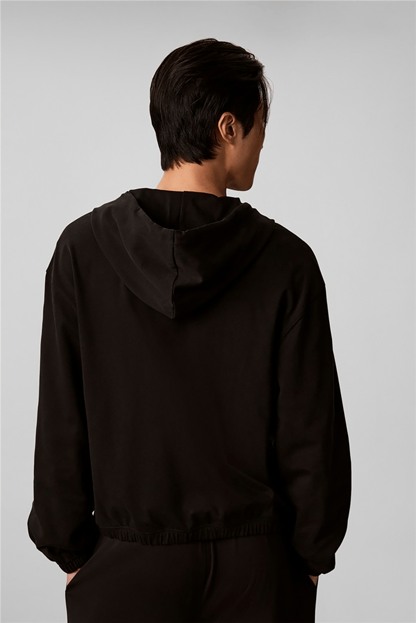 Calvin Klein Icon Essnl L/S Full Zıp Hoodıe Erkek Pijama Üstü Siyah