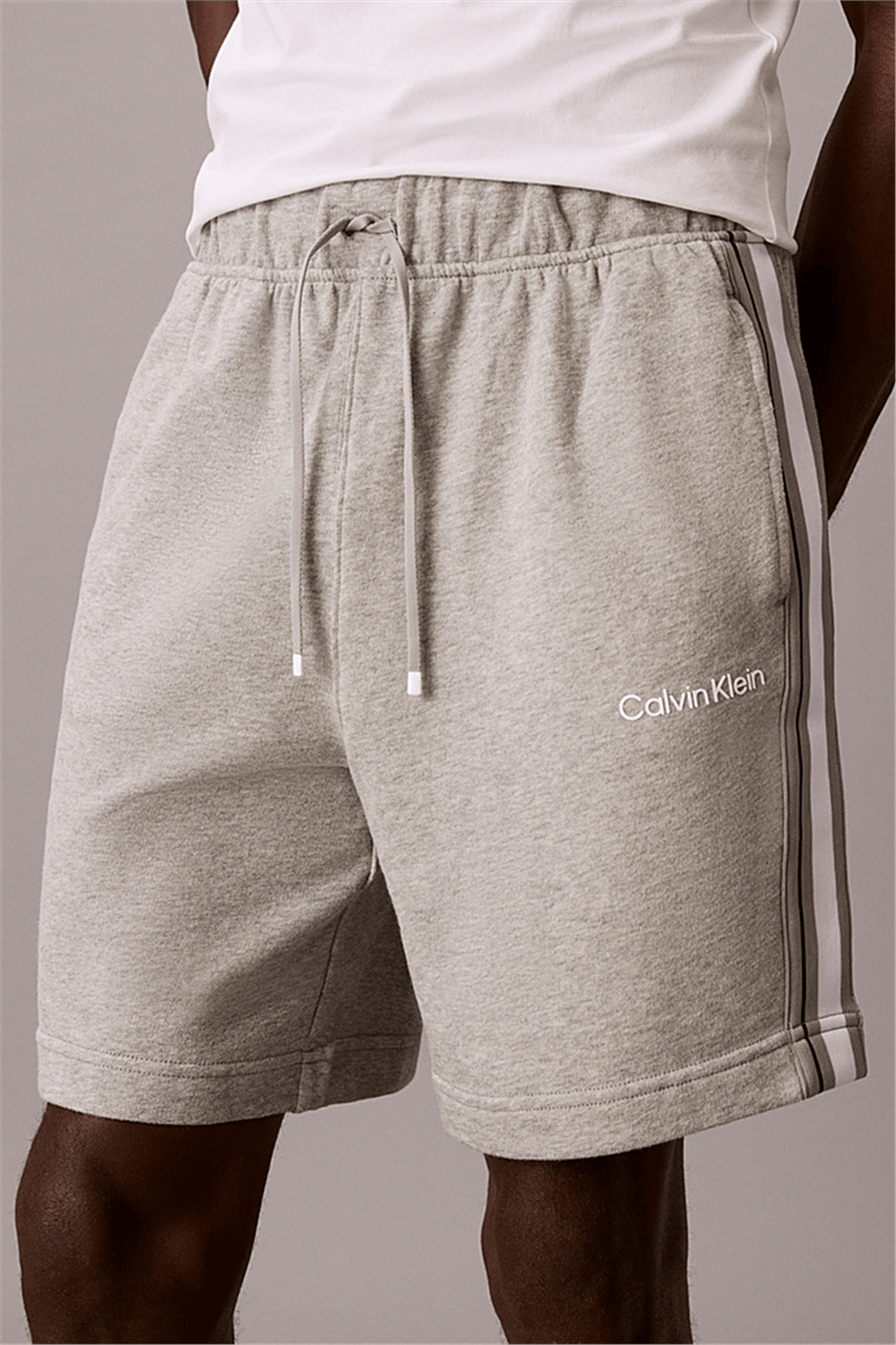Calvin Klein Logo Tape Terry Erkek Şort Gri