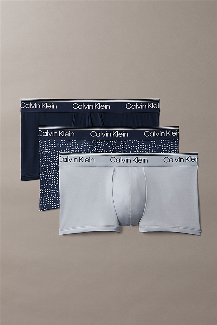 Calvin Klein Low Rise Trunk 3Pk Erkek 3lü Boxer Mavi