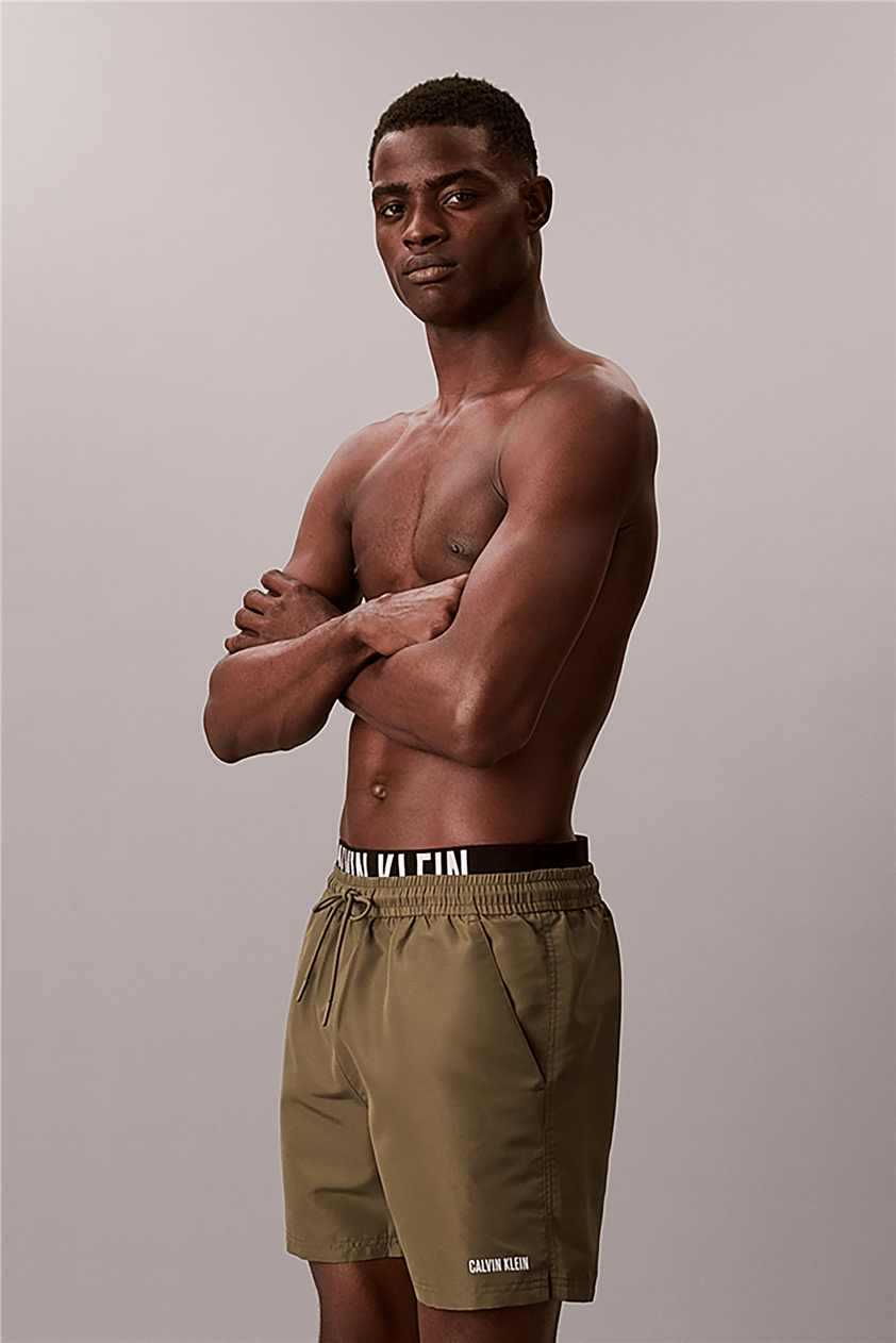 Calvin Klein Medium Drawstring Bo Erkek Şort Mayo Beyaz