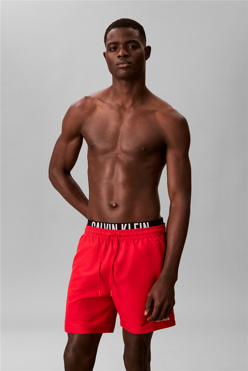 Calvin Klein Medium Drawstring Bo Erkek Şort Mayo Kırmızı