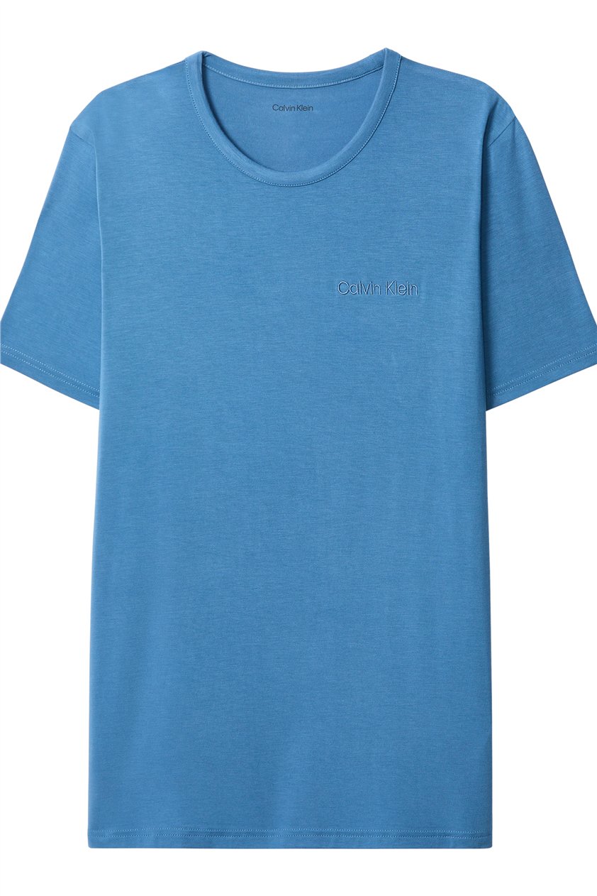 Calvin Klein Modal S/S Crew Neck Erkek Pijama Üstü Mavi