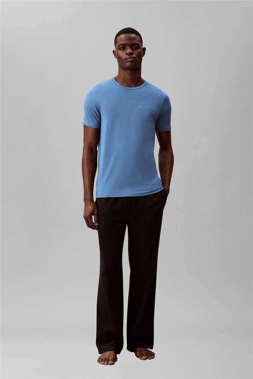 Calvin Klein Modal S/S Crew Neck Erkek Pijama Üstü Mavi