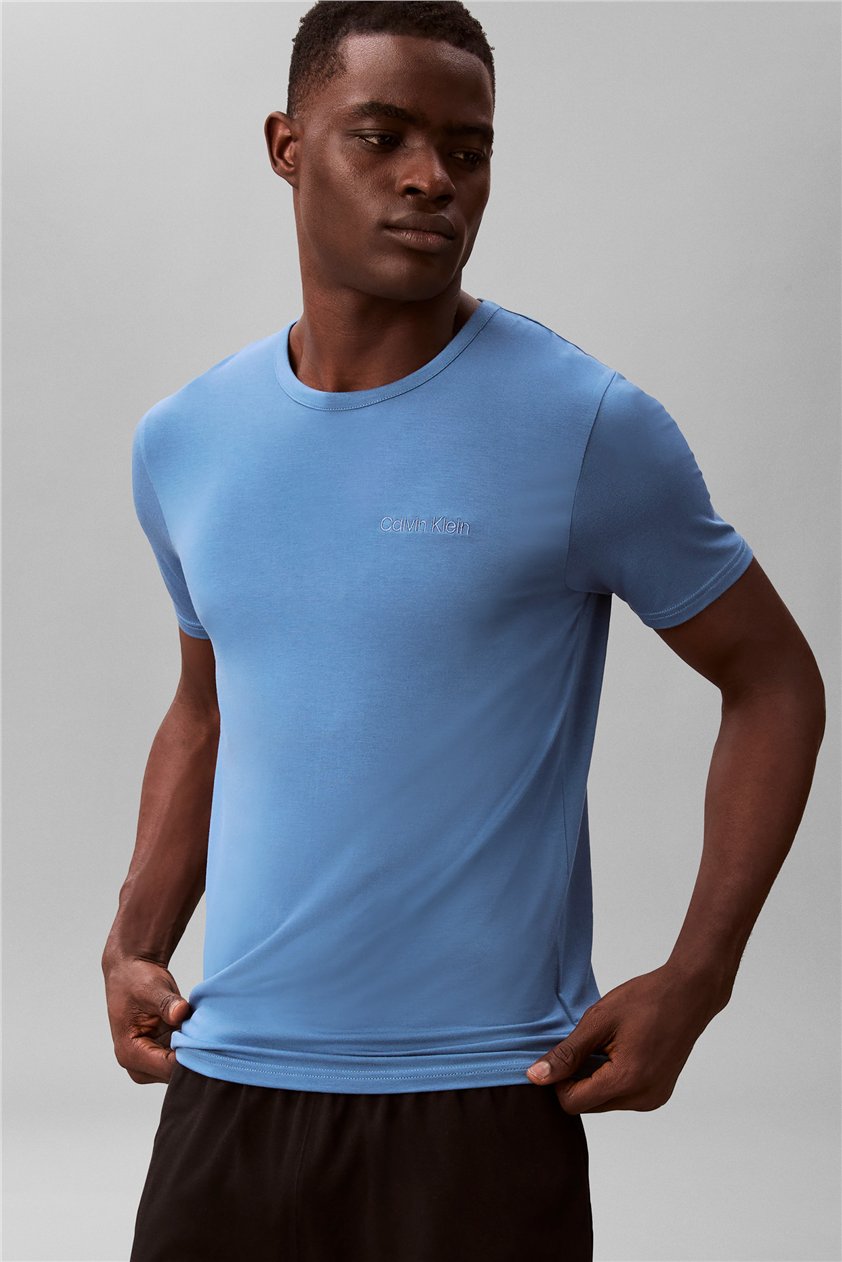 Calvin Klein Modal S/S Crew Neck Erkek Pijama Üstü Mavi