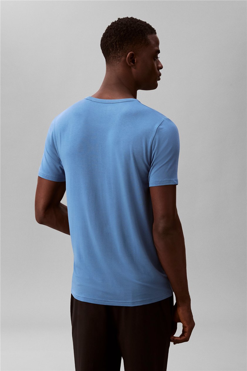 Calvin Klein Modal S/S Crew Neck Erkek Pijama Üstü Mavi