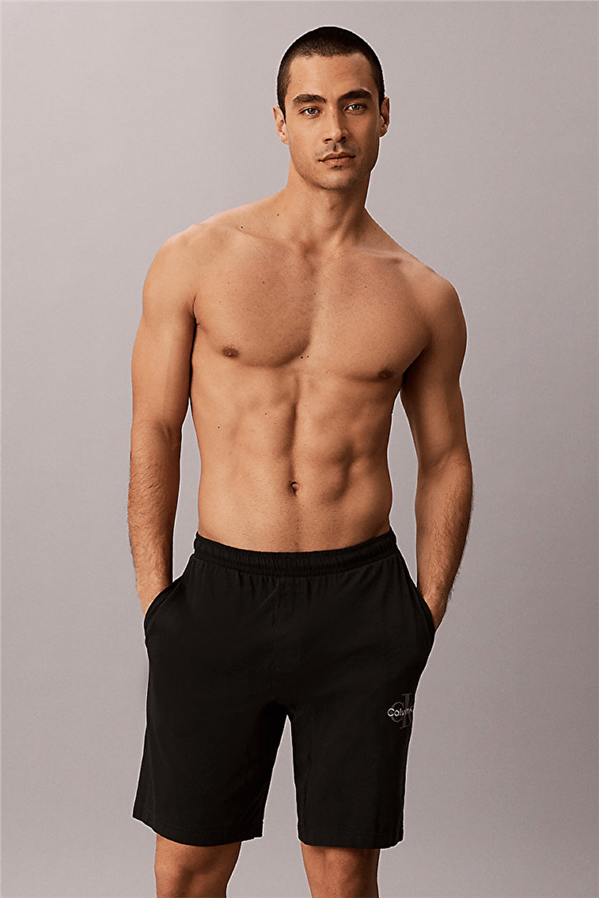 Calvin Klein Monogram Sleep Short Erkek Pijama Altı Siyah