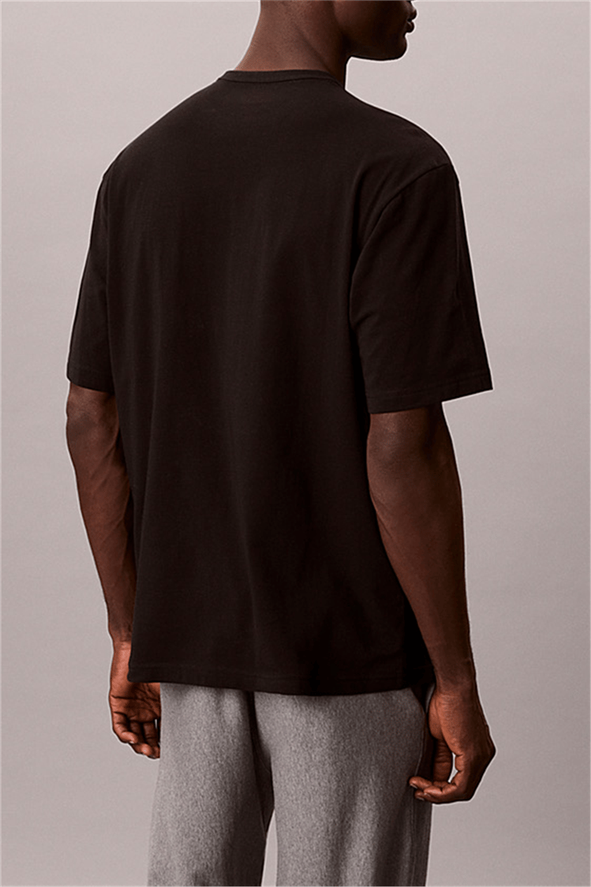 Calvin Klein Monogram S/S Crew Ne Erkek Pijama Üstü Siyah