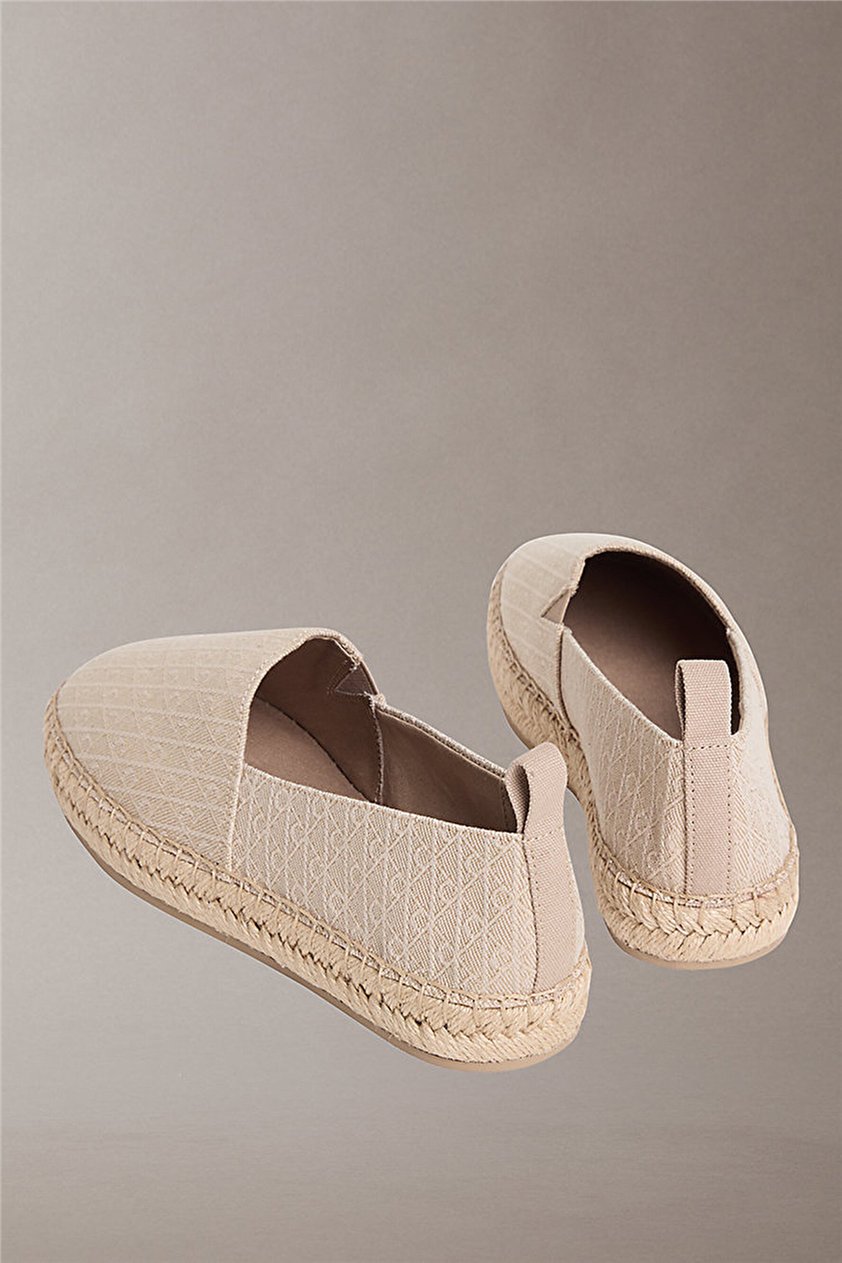 Calvin Klein Oblique Espadrille A Kadın Espadril Bej