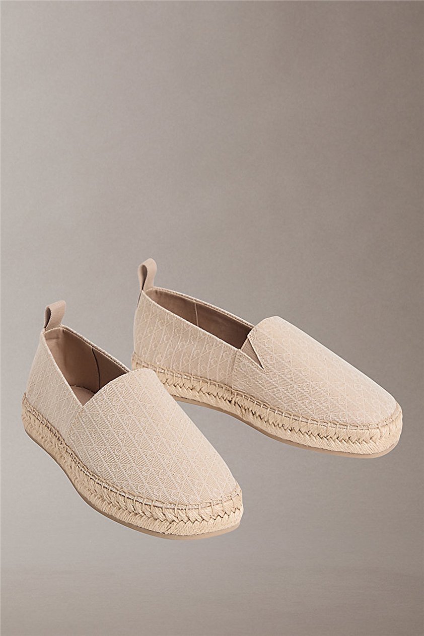 Calvin Klein Oblique Espadrille A Kadın Espadril Bej