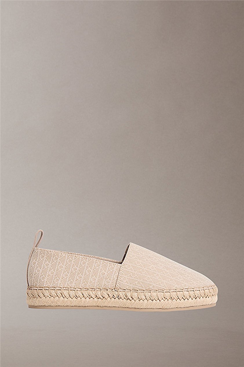 Calvin Klein Oblique Espadrille A Kadın Espadril Bej