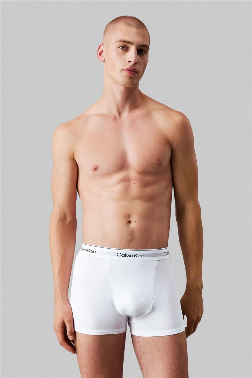Calvin Klein Relaxed Fit Trunk 3P Erkek 3lü Boxer Beyaz
