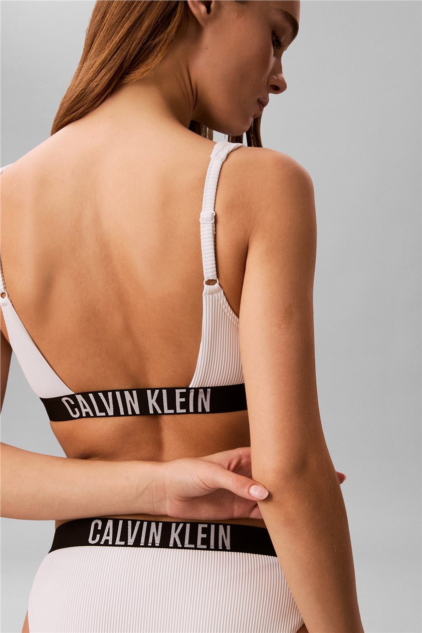 Calvin Klein Scoop Bralette Kadın Bikini Üstü Beyaz
