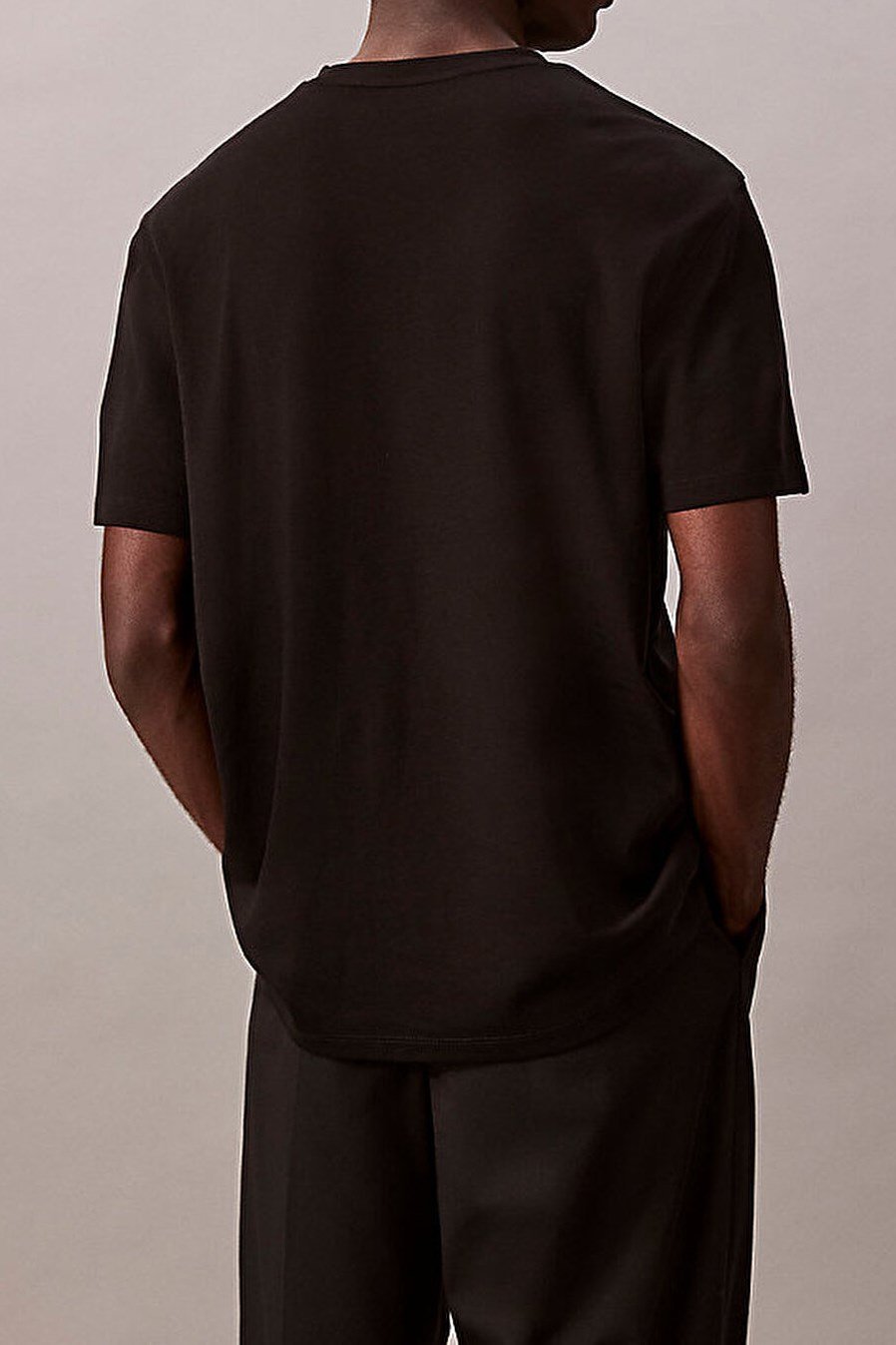 Calvin Klein Ss Supima Chest Emb Crewneck Tee Erkek Bisiklet Yaka T-Shirt Siyah