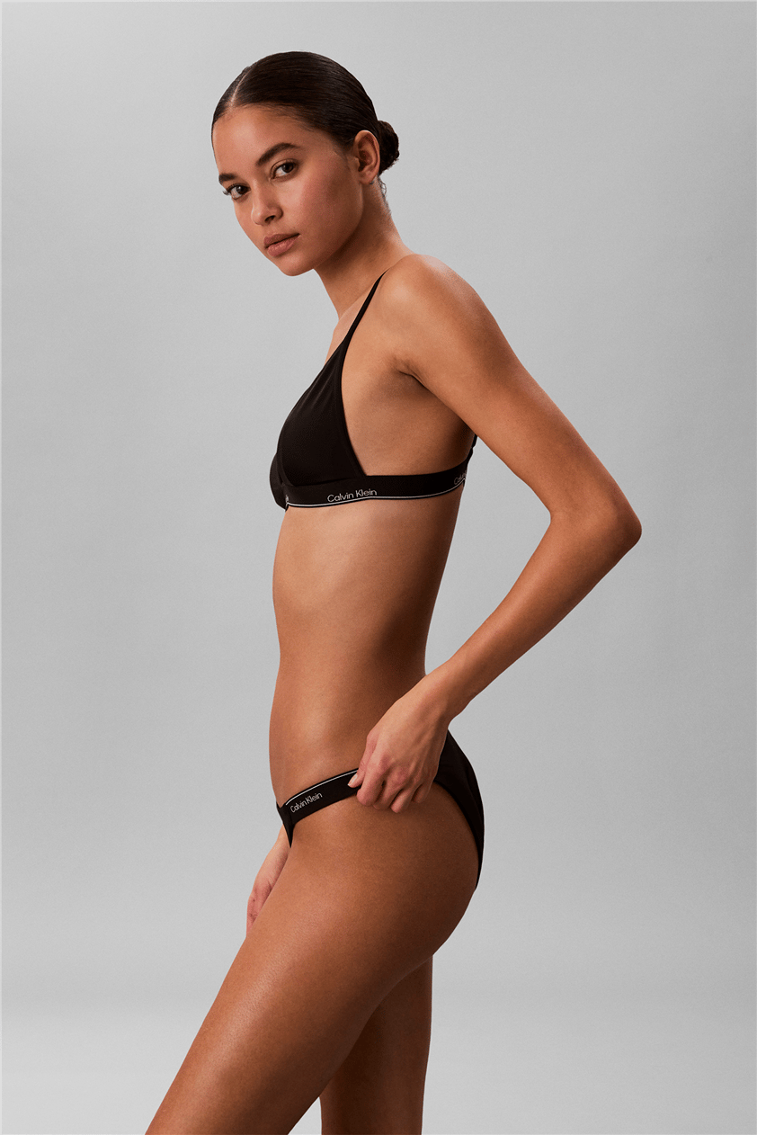 Calvin Klein Triangle Kadın Bikini Üstü Siyah