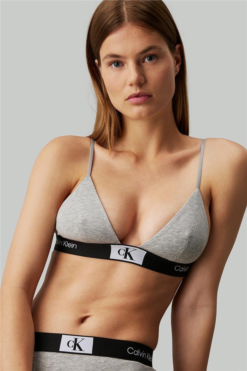 Calvin Klein Unlined Triangle Kadın Sütyen Gri