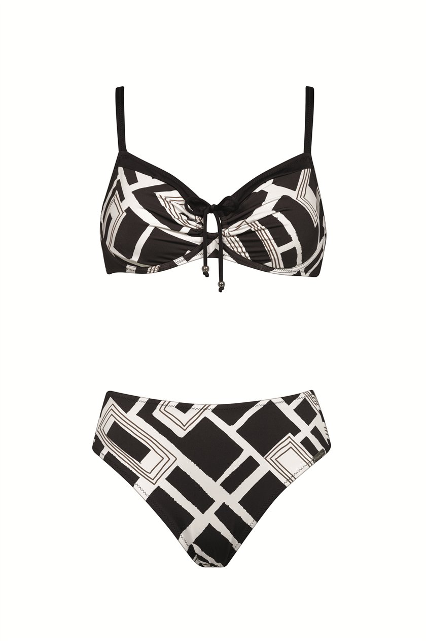 Charmline V-Charmline Graphic Frame Kadın Bikini Takımı Siyah