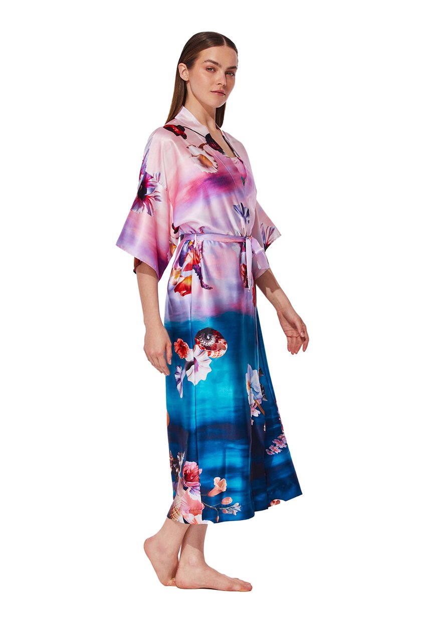 Gottex Belted Long Kadın Kimono Çok Renkli