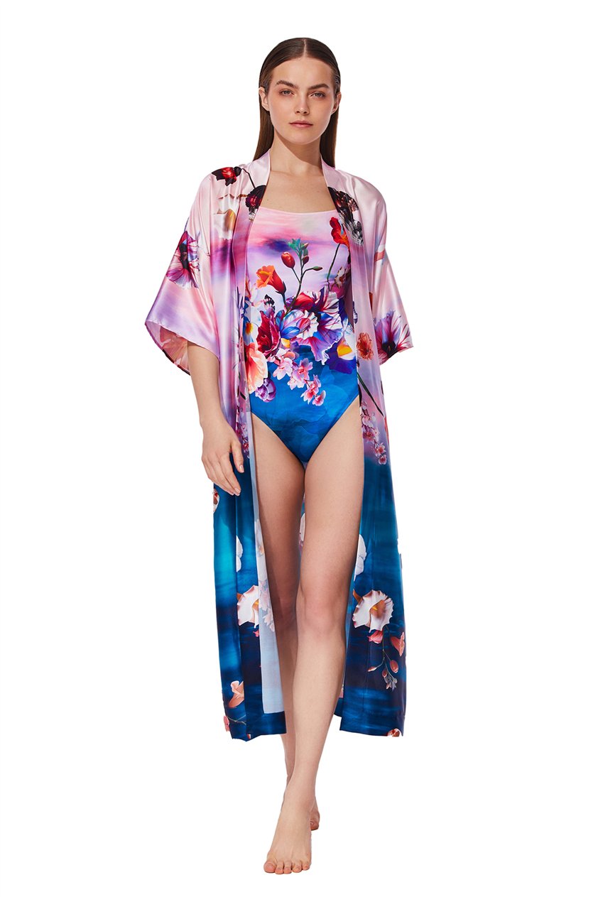 Gottex Belted Long Kadın Kimono Çok Renkli