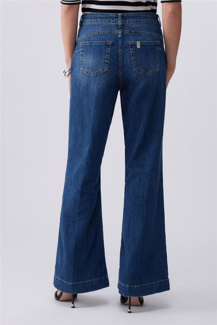 Liu Jo B.Up Flare Button H.W. Kadın Jean Pantolon Mavi