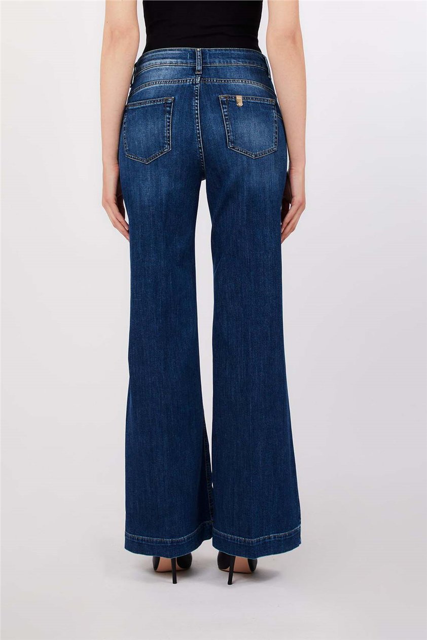 Liu Jo B.Up Flare Button H.W. Kadın Jean Pantolon Mavi