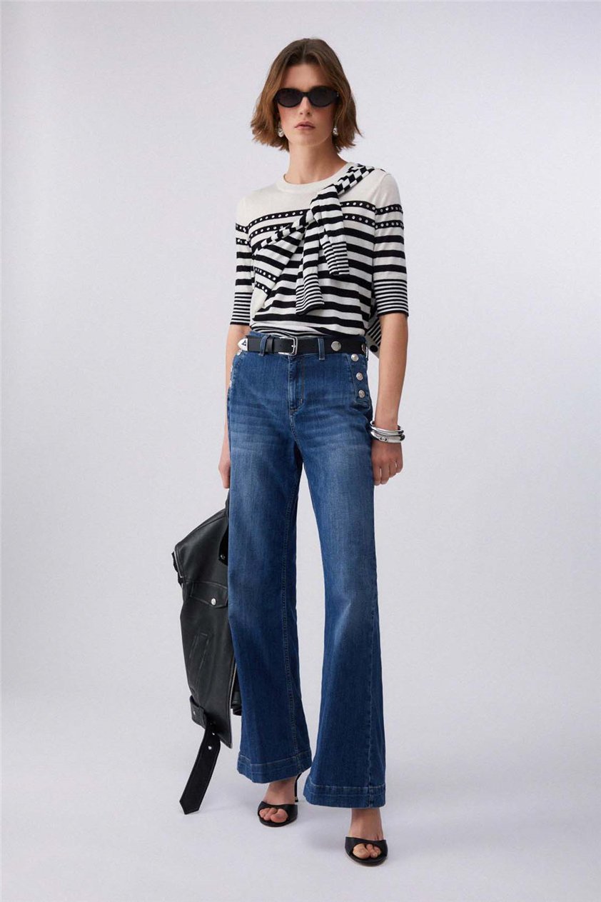 Liu Jo B.Up Flare Button H.W. Kadın Jean Pantolon Mavi