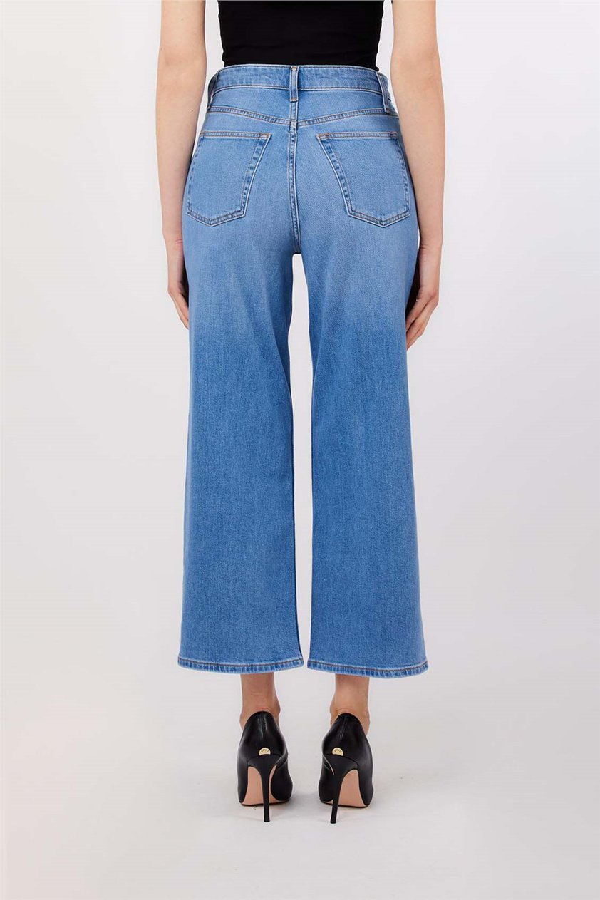 Liu Jo B.Up Flare Cropped Reg.W. Kadın Jean Pantolon Mavi